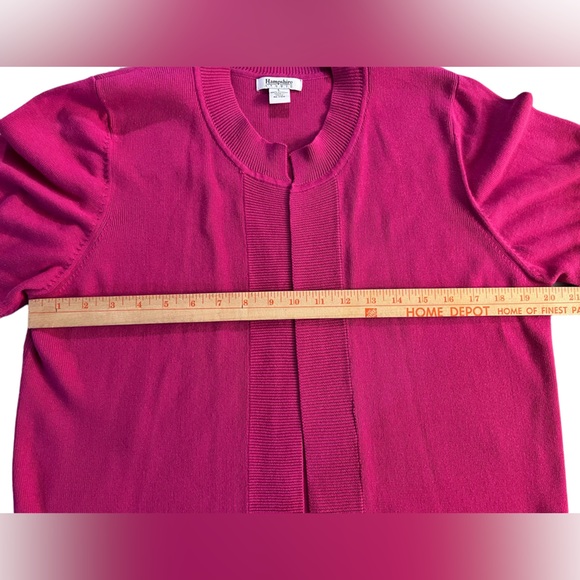 Hampshire Studio Barbie Pink Short Sleeve Cardigan Sweater size L - Picture 5 of 6